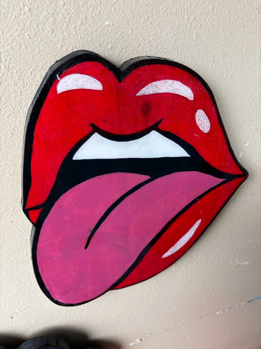 Custom WoodArt Red & Pink Tongue Wall Art - Home Wall Decor